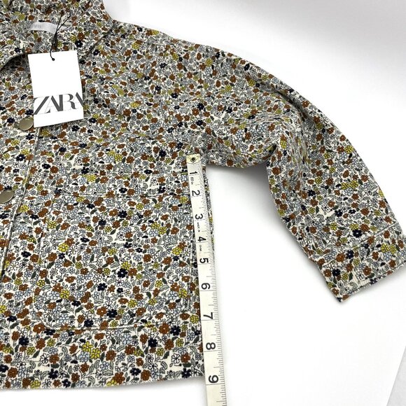 Zara Fine-Wale Corduroy Floral Jacket and Pants Set Girl's 7/8 - Picture 8 of 16